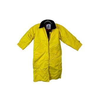 Misty Harbor RainCoat Slicker Yellow Long Flannel Lined Morton Salt Girl Coat S